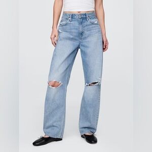 GAP NWOT High Rise Barrel Jeans Size 30 | 10R Distressed Cotton